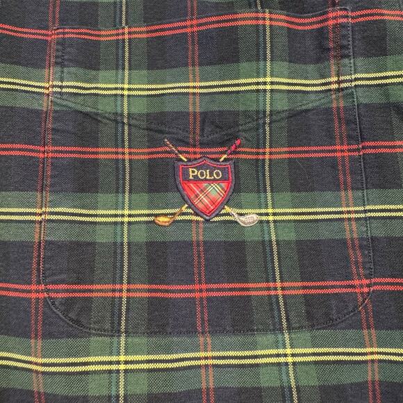 Ralph Lauren Shirt Men's Large Crest Golf Club Embroidered Long Sleeve Plaid - Picture 2 of 8